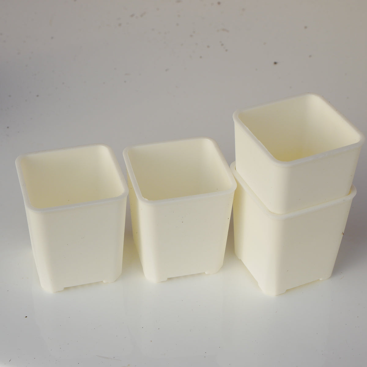 10x 3cm Life Time Professional White Plastic Pots with drain holes image 0